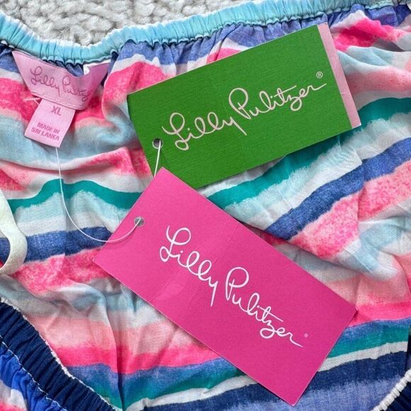 Lilly Pulitzer Sain Top Off The Shoulder Sandy Shell Stripe NEW - Picture 5 of 8